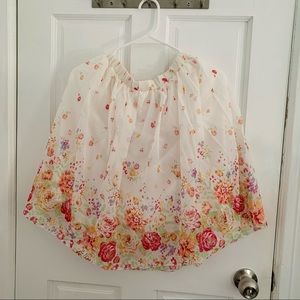 Colorful floral white skirt